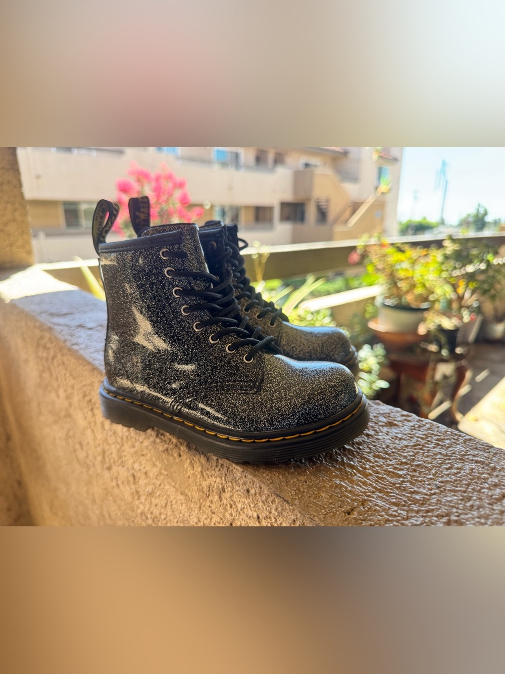 Dr. Martens 1460 T Black Metallic Glitter 8-Eye Boots US 10